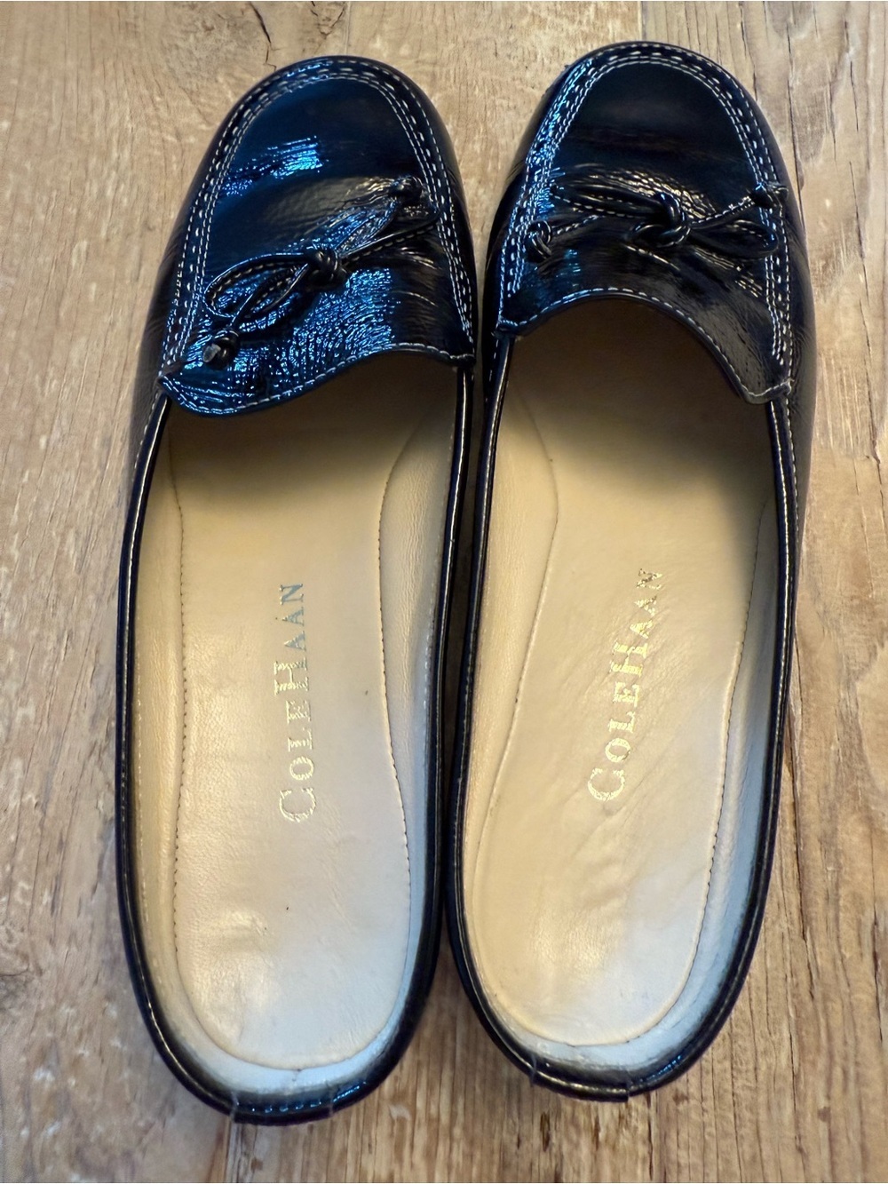 Cole Haan Black Patent Leather Tassel Slip-Ons 6 - Picture 4 of 6